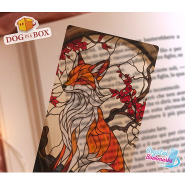Fox Bookmark n.4 - Handmade Transparent Bookmark | Crystal, Stained Glass Effect | animal bookmark