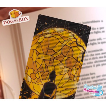 Geisha Bookmark n.5 - Handmade Transparent Bookmark | Crystal, Stained Glass Effect | Japanese bookmark