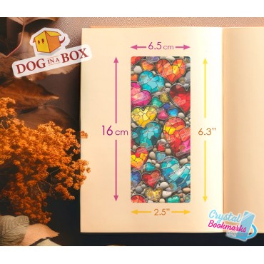 Marque-page Cœurs n.1 - Marque-page transparent fait main | Effet vitrail, cristal | marque-page amour