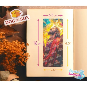 Marque-page Jésus n.9 - Marque-page transparent fait main | Effet vitrail, cristal | marque-page chrétien