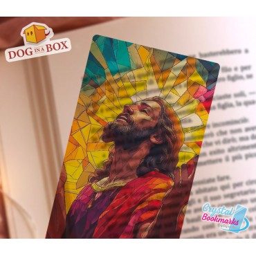 Jesus Bookmark n.9 - Handmade Transparent Bookmark | Crystal, Stained Glass Effect | christian bookmark