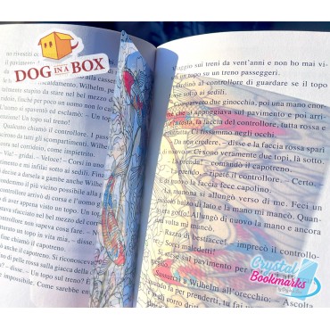 Koi Carp Bookmark n.3 - Handmade Transparent Bookmark | Crystal, Stained Glass Effect | fish bookmark