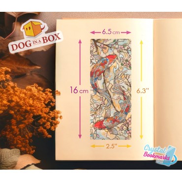 Koi Carp Bookmark n.3 - Handmade Transparent Bookmark | Crystal, Stained Glass Effect | fish bookmark