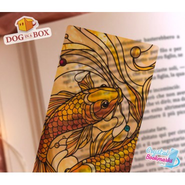 Koi Carp Bookmark n.4 - Handmade Transparent Bookmark | Crystal, Stained Glass Effect | fish bookmark