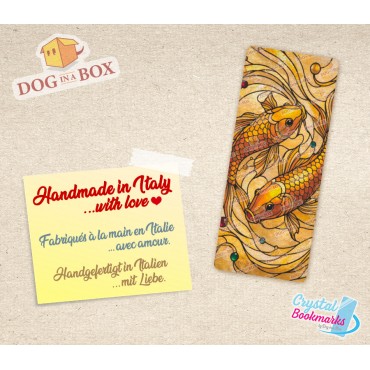 Koi Carp Bookmark n.4 - Handmade Transparent Bookmark | Crystal, Stained Glass Effect | fish bookmark