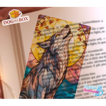 Wolf Bookmark n.2 - Handmade Transparent Bookmark | Crystal, Stained Glass Effect | fantasy bookmark