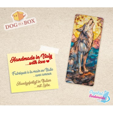 Wolf Bookmark n.2 - Handmade Transparent Bookmark | Crystal, Stained Glass Effect | fantasy bookmark