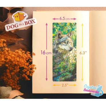 Marque-page Loup n.3 - Marque-page transparent fait main | Effet vitrail, cristal | fantasy marque-page