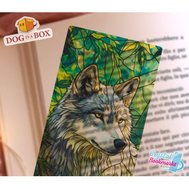 Wolf Bookmark n.3 - Handmade Transparent Bookmark | Crystal, Stained Glass Effect | fantasy bookmark