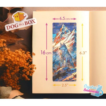 Marque-page Loup n.4 - Marque-page transparent fait main | Effet vitrail, cristal | fantasy marque-page