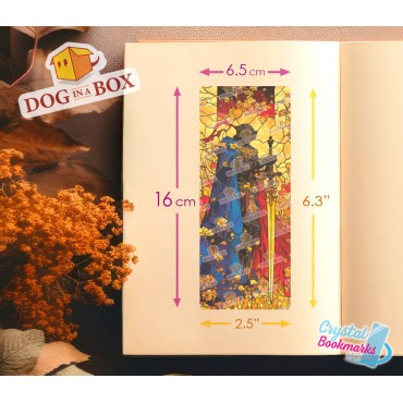 Warrior Bookmark n.4 - Handmade Transparent Bookmark | Crystal, Stained Glass Effect | fantasy bookmark