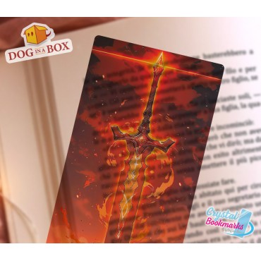Marque-page Épée n.2 - Marque-page transparent fait main | Effet vitrail, cristal | fantasy marque-page