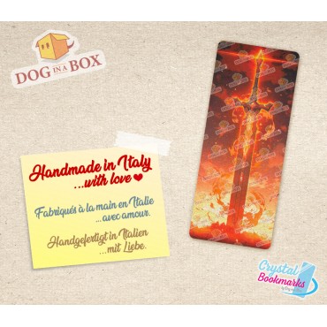 Sword Bookmark n.2 - Handmade Transparent Bookmark | Crystal, Stained Glass Effect | fantasy bookmark