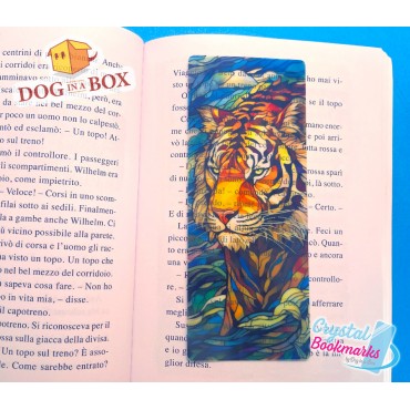 Marque-page Tigre n.1 - Marque-page transparent fait main | Effet vitrail, cristal | marque-page animal