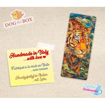 Marque-page Tigre n.1 - Marque-page transparent fait main | Effet vitrail, cristal | marque-page animal
