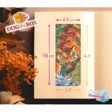 Marque-page Tigre n.3 - Marque-page transparent fait main | Effet vitrail, cristal | marque-page animal