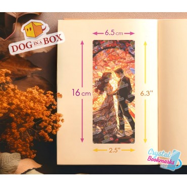 Wedding Bookmark n.1 - Handmade Transparent Bookmark | Crystal, Stained Glass Effect | love bookmark