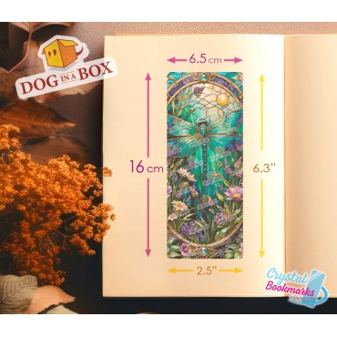 Dragonfly Bookmark n.1 - Handmade Transparent Bookmark | Crystal, Stained Glass Effect | nature bookmark