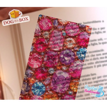 Jewels Bookmark n.1 - Handmade Transparent Bookmark | Crystal, Stained Glass Effect | fantasy bookmark