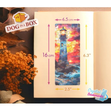 Marque-page Phare n.2 - Marque-page transparent fait main | Effet vitrail, cristal | marque-page fantastique