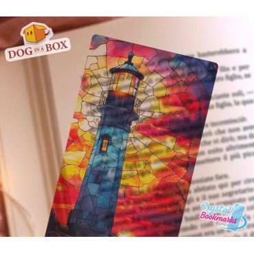Lighthouse Bookmark n.2 - Handmade Transparent Bookmark | Crystal, Stained Glass Effect | fantasy bookmark