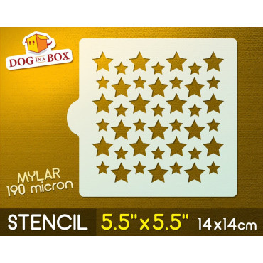 Stars stencil n.1 - stencil for cookies - 14 x 14 cm