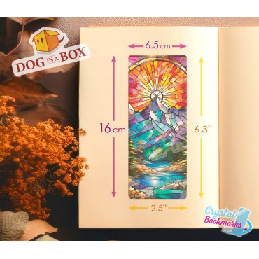 Mountain Bookmark n.1 - Handmade Transparent Bookmark | Crystal, Stained Glass Effect | nature bookmark