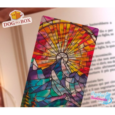 Mountain Bookmark n.1 - Handmade Transparent Bookmark | Crystal, Stained Glass Effect | nature bookmark