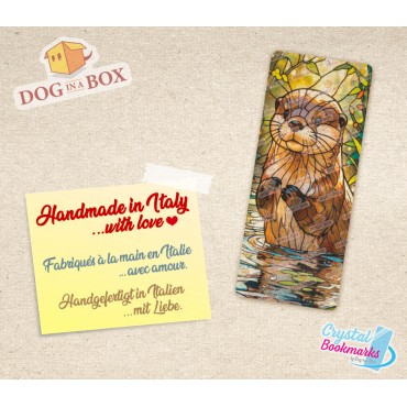 Marque-page Loutre n.1 - Marque-page transparent fait main | Effet vitrail, cristal | marque-page animal