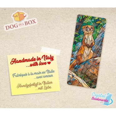 Otter Bookmark n.2 - Handmade Transparent Bookmark | Crystal, Stained Glass Effect | animal bookmark