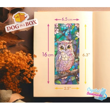 Owl Bookmark n.3 - Handmade Transparent Bookmark | Crystal, Stained Glass Effect | animal Bookmark