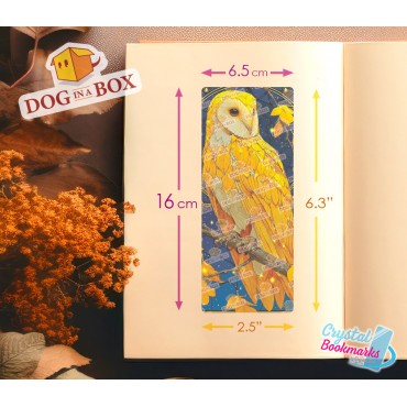 Marque-page Hibou n.4 - Marque-page transparent fait main | Effet vitrail, cristal | Signet animal
