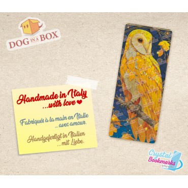 Marque-page Hibou n.4 - Marque-page transparent fait main | Effet vitrail, cristal | Signet animal