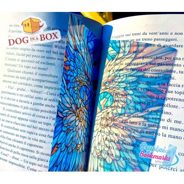 Phoenix Bookmark n.3 - Handmade Transparent Bookmark | Crystal, Stained Glass Effect | fantasy Bookmark