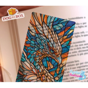 Phoenix Bookmark n.3 - Handmade Transparent Bookmark | Crystal, Stained Glass Effect | fantasy Bookmark