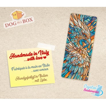 Phoenix Bookmark n.3 - Handmade Transparent Bookmark | Crystal, Stained Glass Effect | fantasy Bookmark