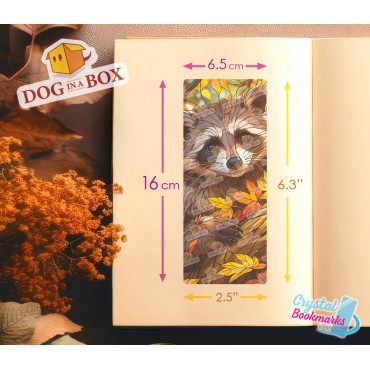 Marque-page Raton laveur n.1 - Marque-page transparent fait main | Effet vitrail, cristal | Mignon Marque page