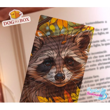 Racoon Bookmark n.1 - Handmade Transparent Bookmark | Crystal, Stained Glass Effect | cute Bookmark