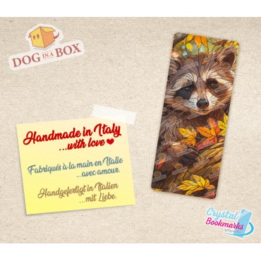 Racoon Bookmark n.1 - Handmade Transparent Bookmark | Crystal, Stained Glass Effect | cute Bookmark