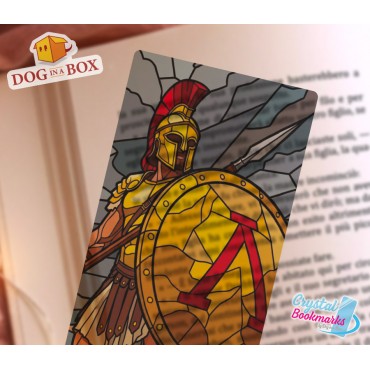 Spartan Bookmark n.1 - Handmade Transparent Bookmark | Crystal, Stained Glass Effect | warrior bookmark