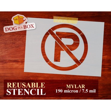 "No Parking" logo stencil...