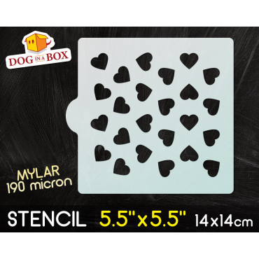 Hearts stencil n.4 - stencil for cookies - 14 x 14 cm