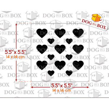 Hearts stencil n.2 - stencil for cookies - 14 x 14 cm
