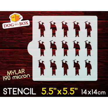 Graduation stencil - stencil for cookies - 14 x 14 cm