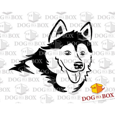 Dog stencil n.8 - Reusable Husky stencil for wood signs, walls or fabrics.