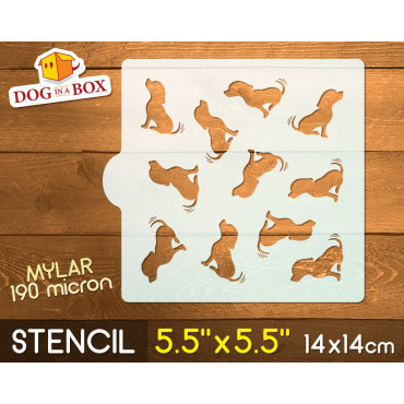 Dogs stencil - stencil for cookies - 14 x 14 cm