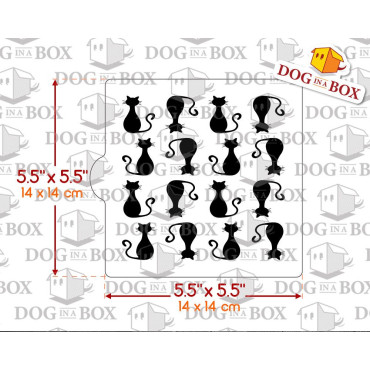 Cats stencil n.2 - stencil for cookies - 14 x 14 cm