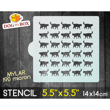 Cats stencil n.1 - stencil for cookies - 14 x 14 cm