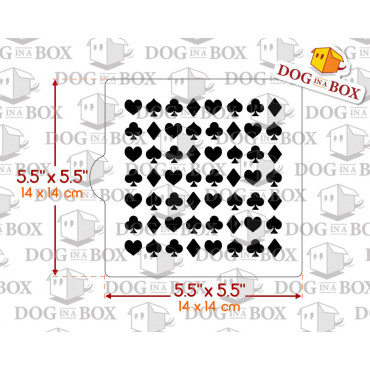 Card Suits stencil - stencil for cookies - 14 x 14 cm