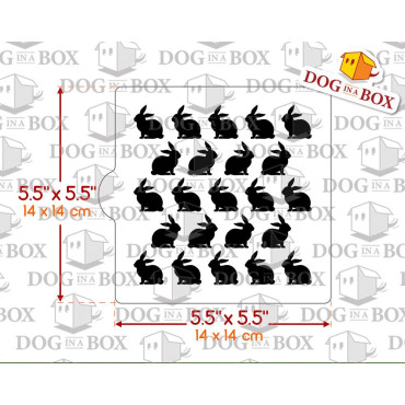 Bunnies stencil - stencil for cookies and cakes - 14 x 14 cm